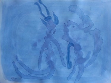 Peinture intitulée "Les trois éléments" par Rbio, Œuvre d'art originale, Encre