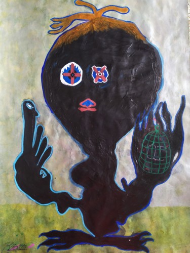 Peinture intitulée "The Nusty Chick" par Rbio, Œuvre d'art originale, Acrylique