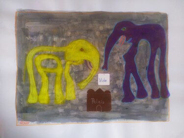 Malerei mit dem Titel "L'AMICALE DES TROMP…" von Rbio, Original-Kunstwerk, Acryl