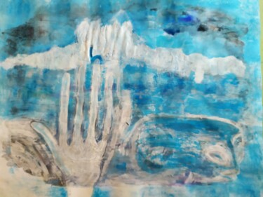 Malarstwo zatytułowany „La main de glace” autorstwa Rbio, Oryginalna praca, Akryl