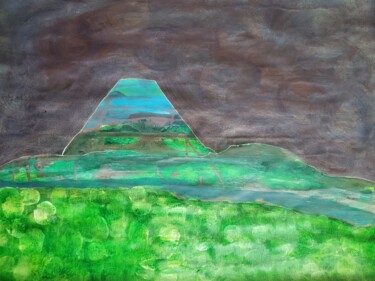 Peinture intitulée "Paysage dans un vol…" par Rbio, Œuvre d'art originale, Acrylique