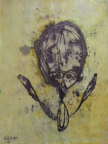 Malerei mit dem Titel "Terrorist Chick (wi…" von Rbio, Original-Kunstwerk, Acryl
