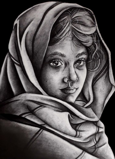 Drawing titled "child.jpg" by Elodie R, Original Artwork, Charcoal