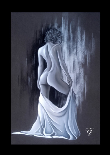 Dessin intitulée "nue.jpg" par Elodie R, Œuvre d'art originale, Pastel