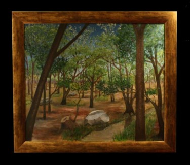 Pintura titulada "sous bois" por Xavier Raby, Obra de arte original