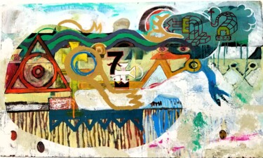 Peinture intitulée "#218" par Raca, Œuvre d'art originale, Acrylique