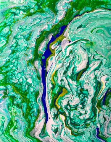 Painting titled "River Flow" by Rachael Chandler, Original Artwork, Acrylic