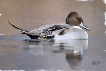 Artes digitais intitulada "Duck." por Rached Miladi (Le mutagraphe), Obras de arte originais, Pintura digital