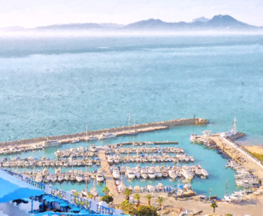 "Sidi Bou Said" başlıklı Dijital Sanat Rached Miladi (Le mutagraphe) tarafından, Orijinal sanat, Dijital Resim