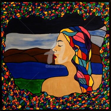 Painting titled "Just Breathe" by Rachel Olynuk, Original Artwork, Acrylic