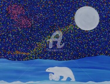 Painting titled "Polar Night" by Rachel Olynuk, Original Artwork, Acrylic