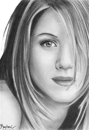 Dessin intitulée "Jennifer Aniston" par Rachel Blairy, Œuvre d'art originale