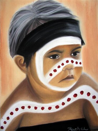 Dessin intitulée "Petite Aborigène" par Rachel Blairy, Œuvre d'art originale