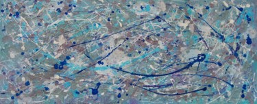 Painting titled "Blue Rain" by Rachel Mccullock, Original Artwork, Acrylic