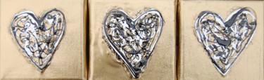Painting titled "Mini Hearts 5" by Rachel Mccullock, Original Artwork, Acrylic
