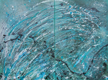 Peinture intitulée "Neptune's Reef Dipt…" par Rachel Mccullock, Œuvre d'art originale, Autre