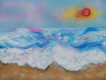Peinture intitulée "sundowners at st. j…" par Rachel Mccullock, Œuvre d'art originale, Autre