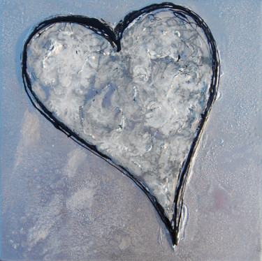 Peinture intitulée "burnished heart 3" par Rachel Mccullock, Œuvre d'art originale, Autre