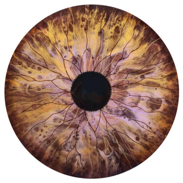 Peinture intitulée "L'oeil marron" par Rachel Moulis, Œuvre d'art originale, Acrylique Monté sur Châssis en bois