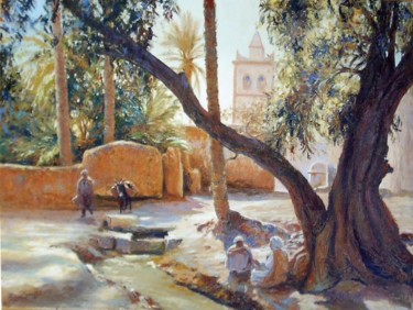 Peinture intitulée "l'olivier" par Rachid Talbi, Œuvre d'art originale