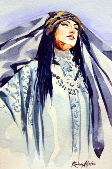 Pittura intitolato "Femme algérois" da Racha, Opera d'arte originale