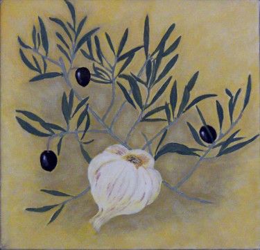 Peinture intitulée "Olivier" par Rachida Bey, Œuvre d'art originale, Huile