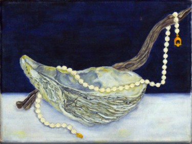 Painting titled "perles.jpg" by Rachida Bey, Original Artwork, Oil