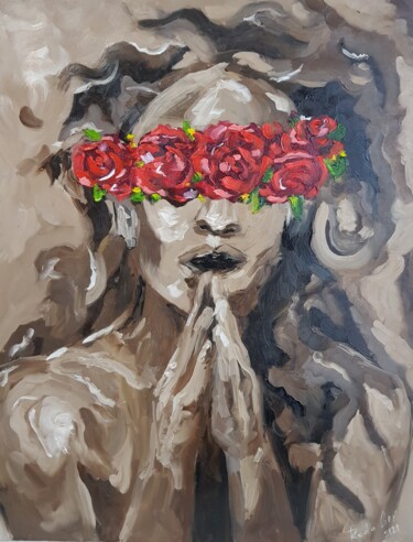 Painting titled ""The silence of you…" by Rada Gor, Original Artwork, Oil