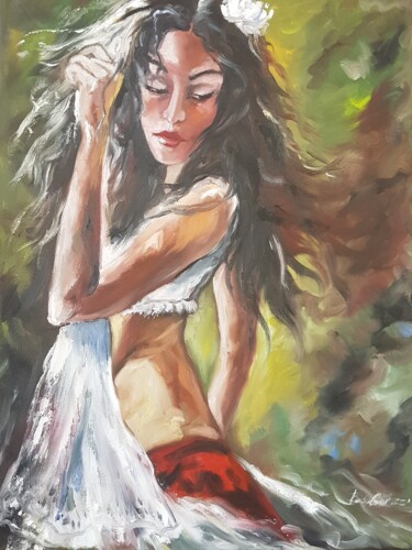 Painting titled "Dancer Ballerina Oi…" by Rada Gor, Original Artwork, Oil