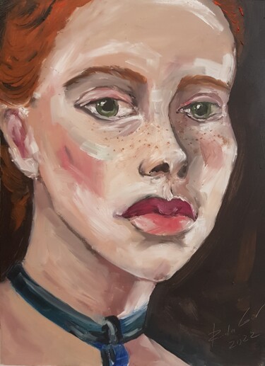 「Woman portrait Expr…」というタイトルの絵画 Rada Gorによって, オリジナルのアートワーク, オイル