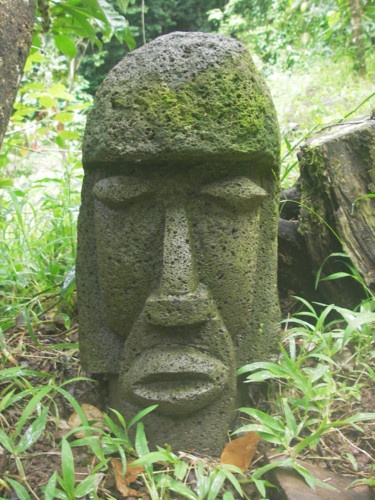Sculpture intitulée "Moai Antillais" par Radar, Œuvre d'art originale