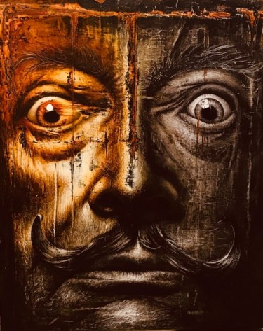 Painting titled "Zrod ikony "Dalí"" by Radek Skopec, Original Artwork, Acrylic