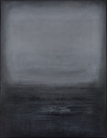 Schilderij getiteld "Black abstract pain…" door Radek Smach, Origineel Kunstwerk, Acryl Gemonteerd op Frame voor houten bran…