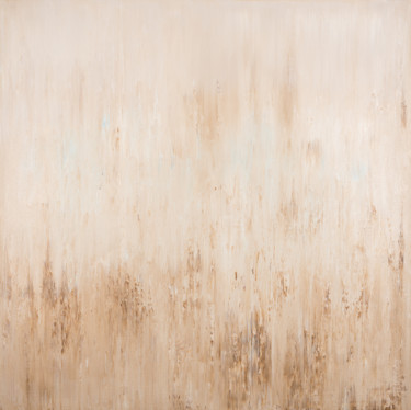 Painting titled "Beige abstract pain…" by Radek Smach, Original Artwork, Acrylic Mounted on Wood Stretcher frame