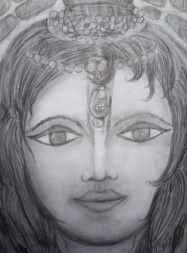 Dessin intitulée "Vrnda-Devi" par Radharani, Œuvre d'art originale, Crayon