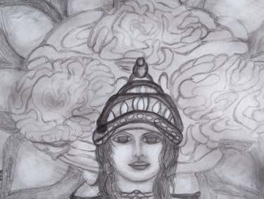Zeichnungen mit dem Titel "Brahmã" von Radharani, Original-Kunstwerk, Bleistift