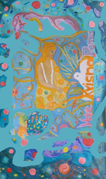 Arte digitale intitolato "O avatar dourado, o…" da Radharani, Opera d'arte originale, Collage digitale