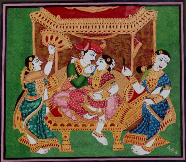Pittura intitolato "“Royal couple makin…" da Radhika G, Opera d'arte originale, Acrilico