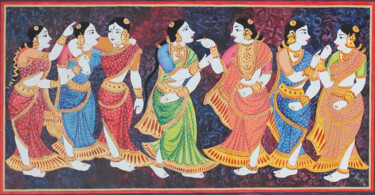 Pittura intitolato "“Gossiping”." da Radhika G, Opera d'arte originale, Acrilico