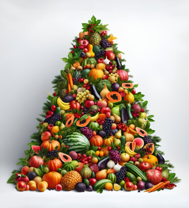 Digital Arts με τίτλο "Christmas tree laid…" από Art$Art, Αυθεντικά έργα τέχνης, 2D ψηφιακή εργασία