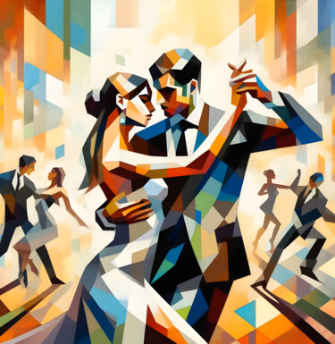 Arte digital titulada "Tango. Pair dance o…" por Art$Art, Obra de arte original, Trabajo Digital 2D