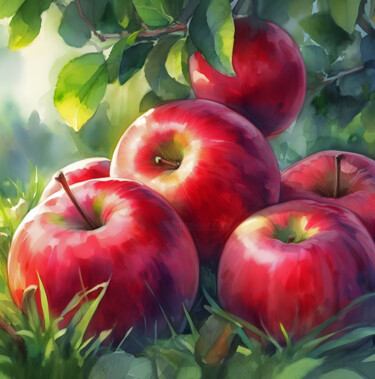Цифровое искусство под названием "Apples are red, rip…" - Art$Art, Подлинное произведение искусства, 2D Цифровая Работа