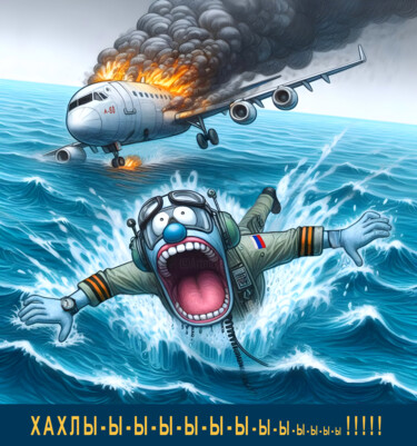 Digitale Kunst getiteld "Shot down military…" door Art$Art, Origineel Kunstwerk, 2D Digital Work