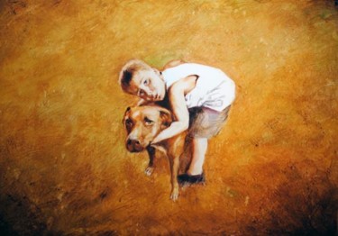Painting titled "my dog Magic" by Gregory Radionov, Original Artwork