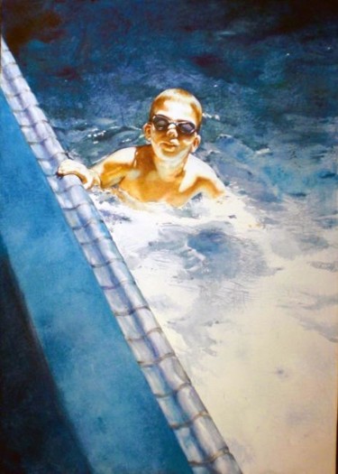 Painting titled "covered pool" by Gregory Radionov, Original Artwork
