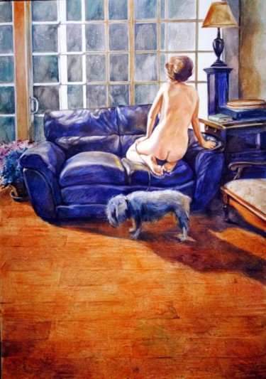 Painting titled "home alone. rainy d…" by Gregory Radionov, Original Artwork