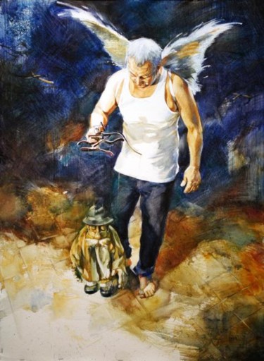 Painting titled "St. Michael, guarda…" by Gregory Radionov, Original Artwork