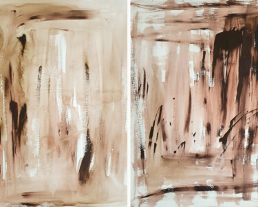 Картина под названием "Brown Abstract" - Anna Radis (Anna Radis Art), Подлинное произведение искусства, Акрил