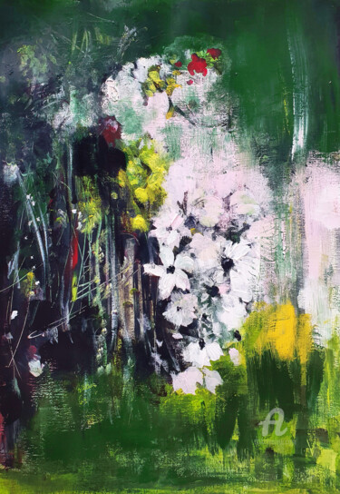 Pintura intitulada "Green field" por Anna Radis (Anna Radis Art), Obras de arte originais, Acrílico