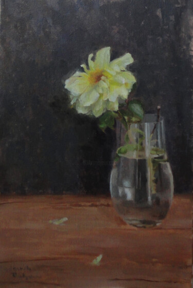 Painting titled "Yellow rose" by Radosveta Zhelyazkova, Original Artwork, Oil